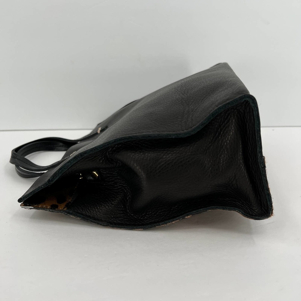 CLARE V Bag Womens Black Brown Petite Simple Tote Leopard Patchwork NWT - Picture 6 of 13